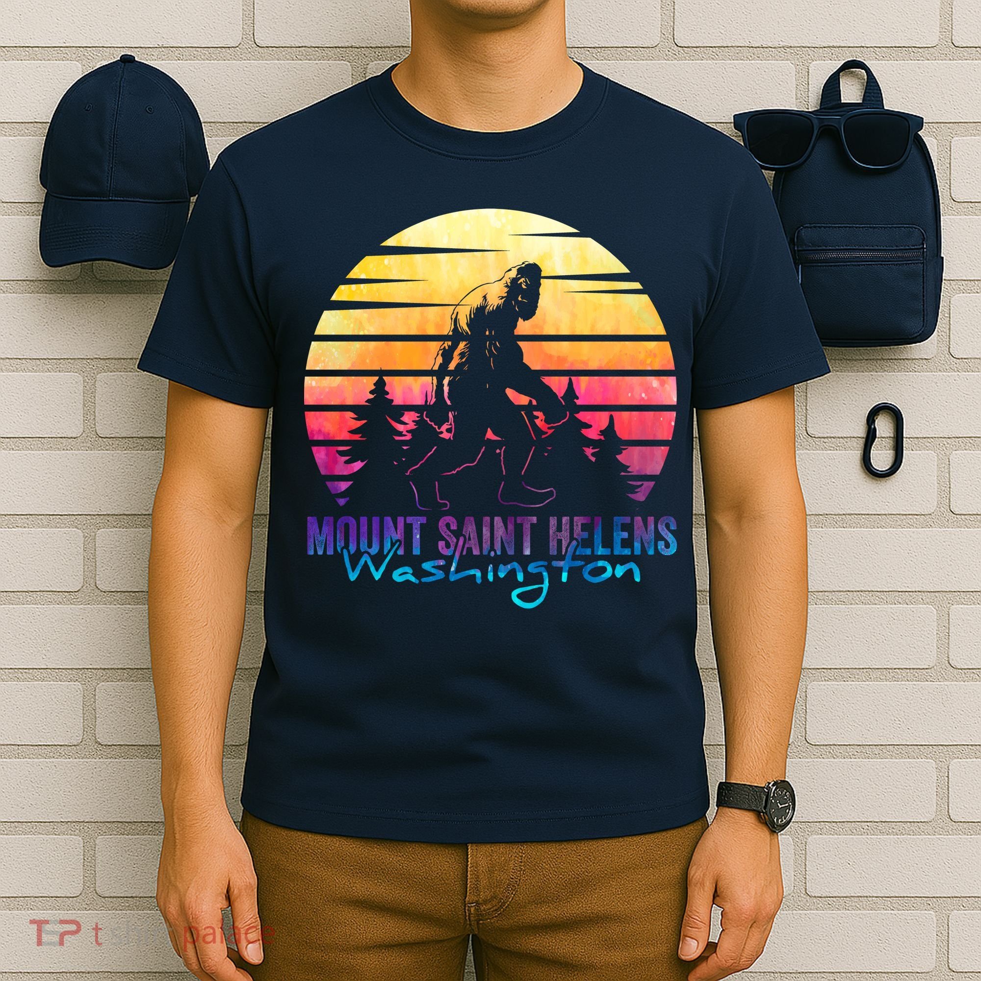 Mount Saint Helens Washington National Park Retro 80's T-Shirt