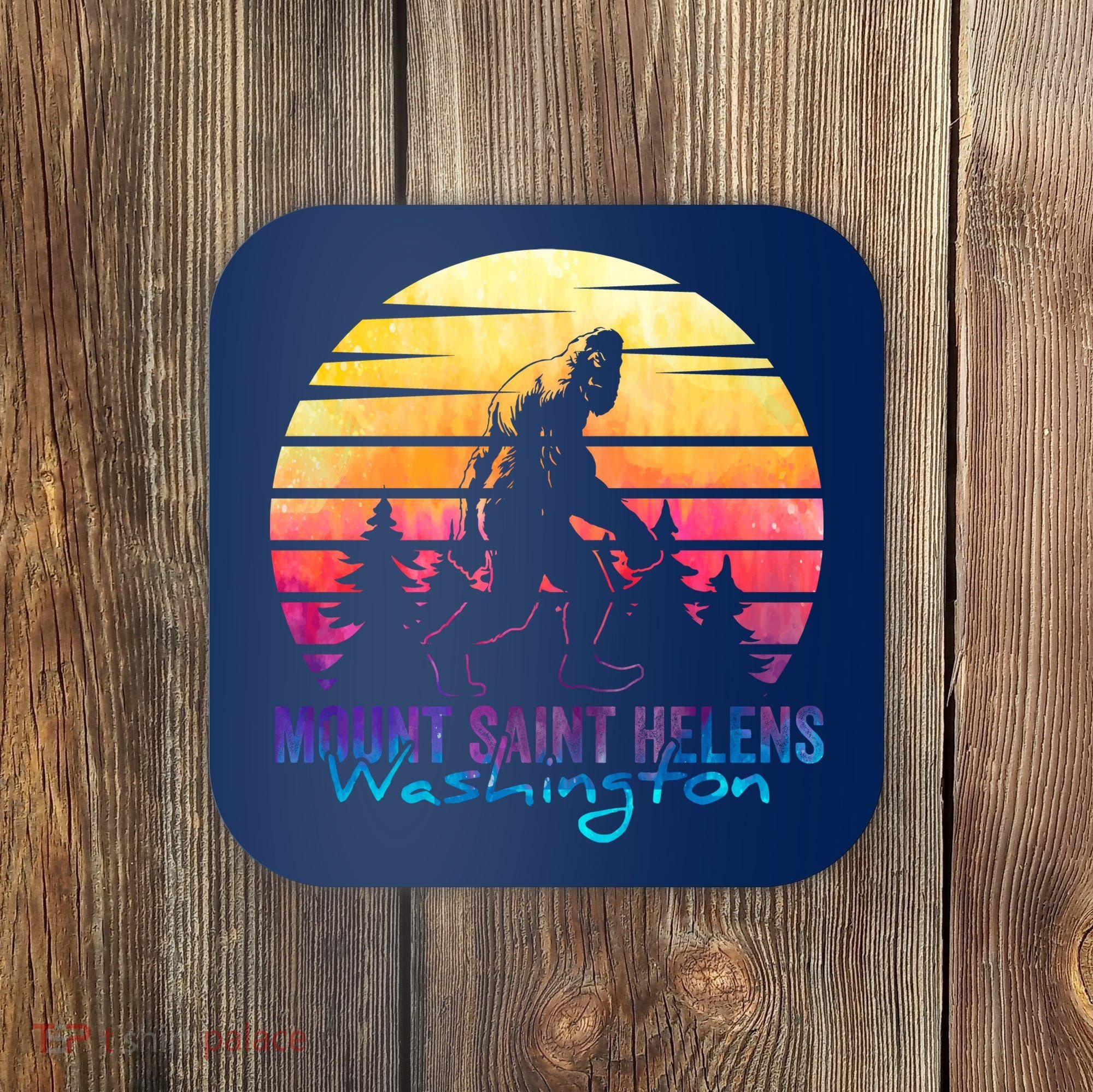 Mount Saint Helens Washington National Park Retro 80's Coaster