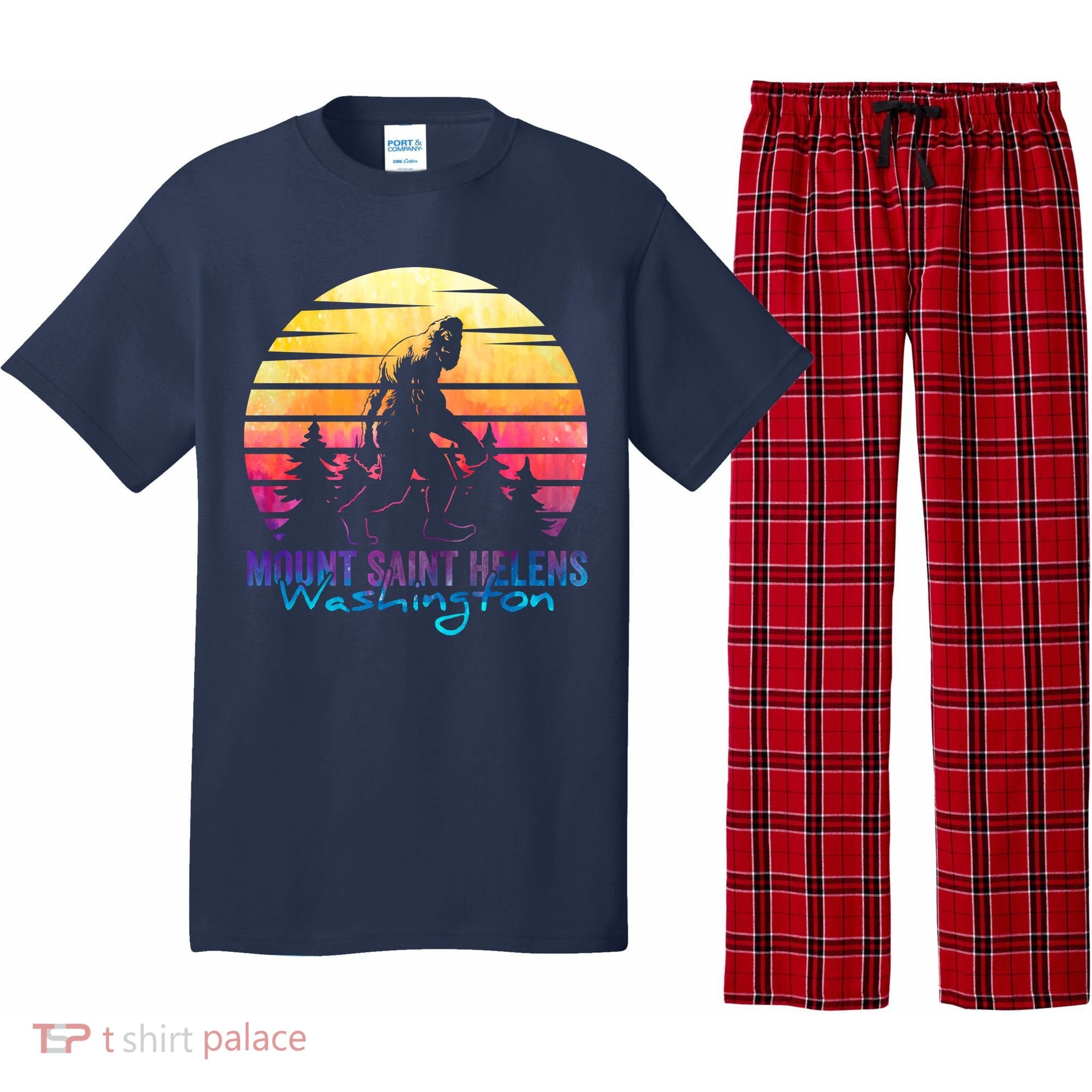Mount Saint Helens Washington National Park Retro 80's Pajama Set