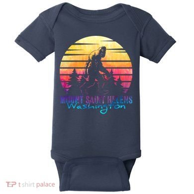 Mount Saint Helens Washington National Park Retro 80's Baby Bodysuit