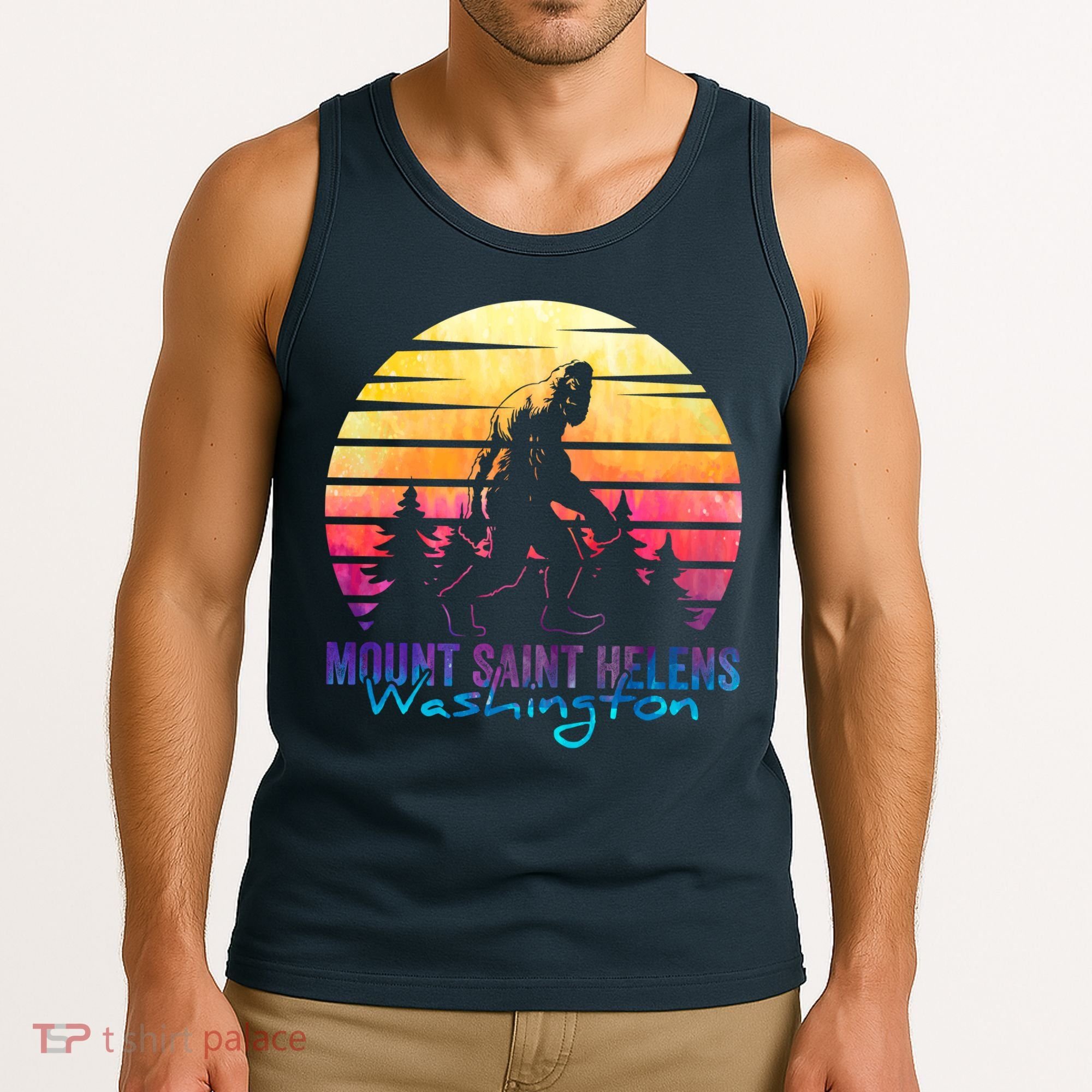 Mount Saint Helens Washington National Park Retro 80's Tank Top