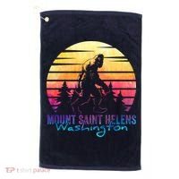 Mount Saint Helens Washington National Park Retro 80's Golf Towel thumb 0