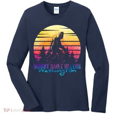 Mount Saint Helens Washington National Park Retro 80's Women's Long Sleeve Shirt