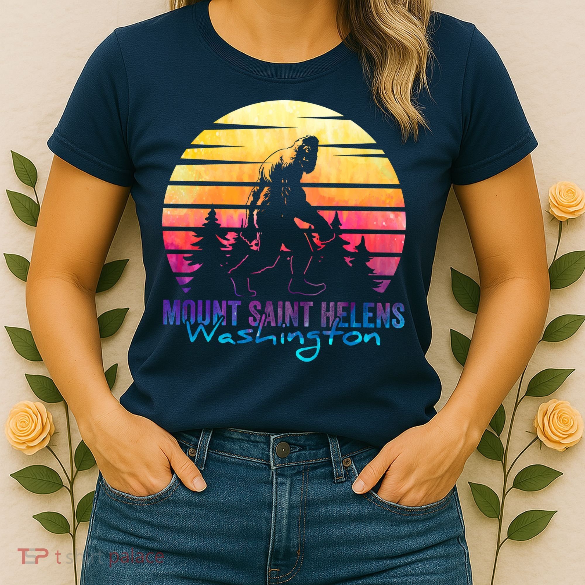 Mount Saint Helens Washington National Park Retro 80's Women's T-Shirt