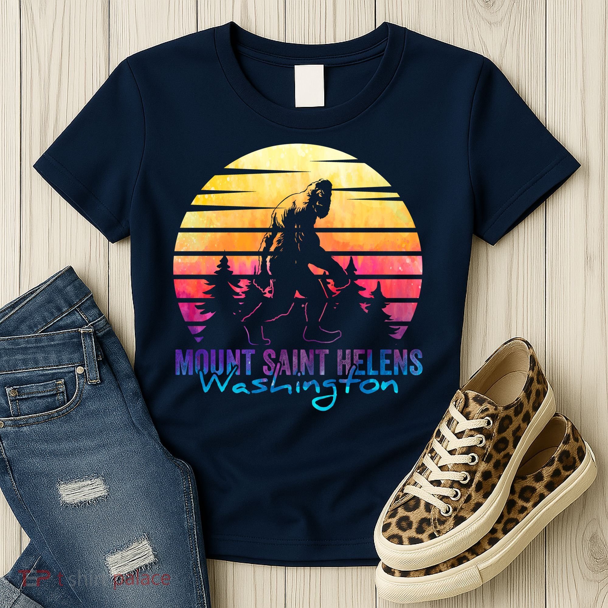 Mount Saint Helens Washington National Park Retro 80's Women's T-Shirt