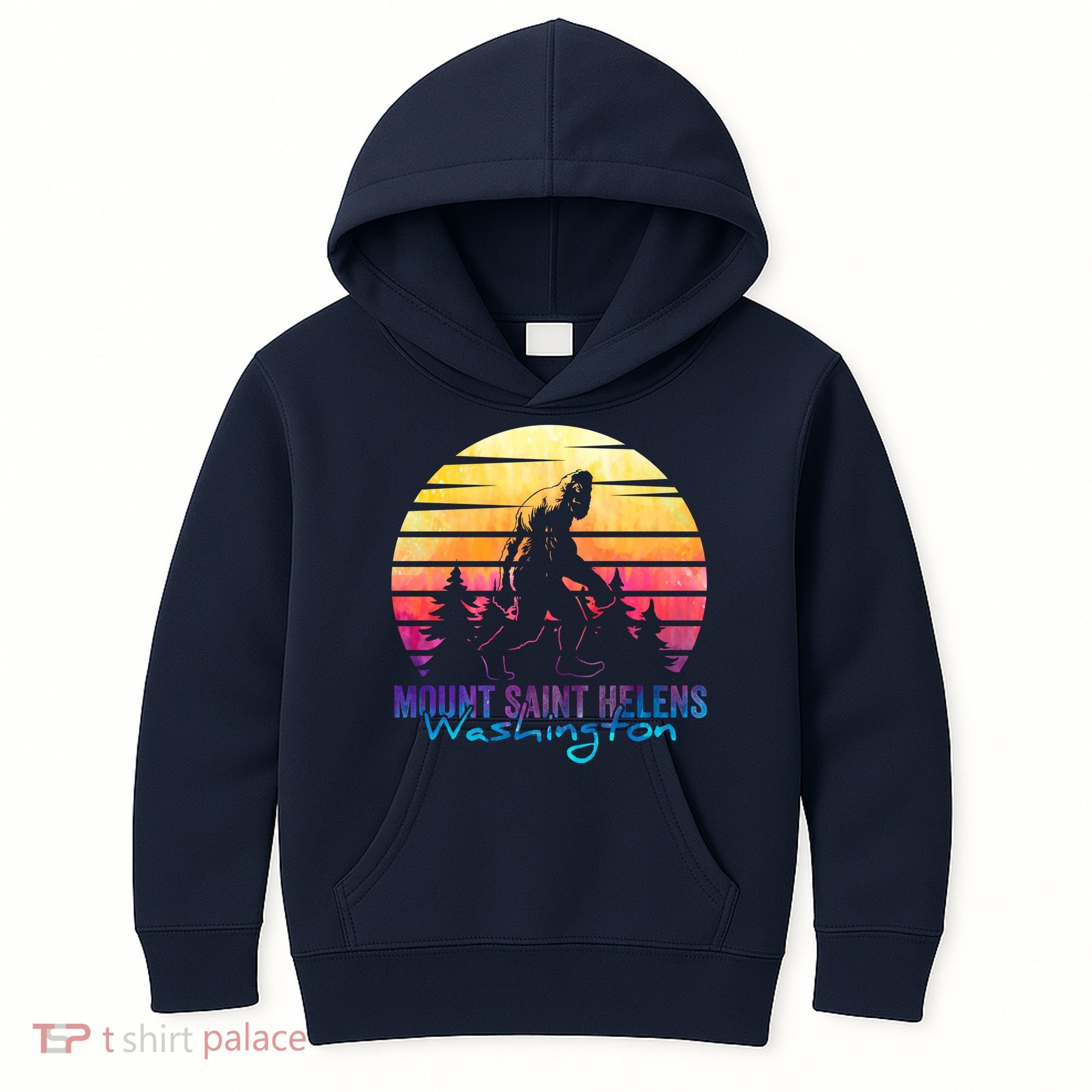 Mount Saint Helens Washington National Park Retro 80's Kids Hoodie