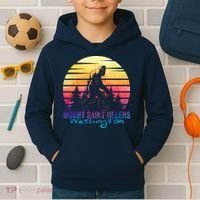 Mount Saint Helens Washington National Park Retro 80's Kids Hoodie thumb 2