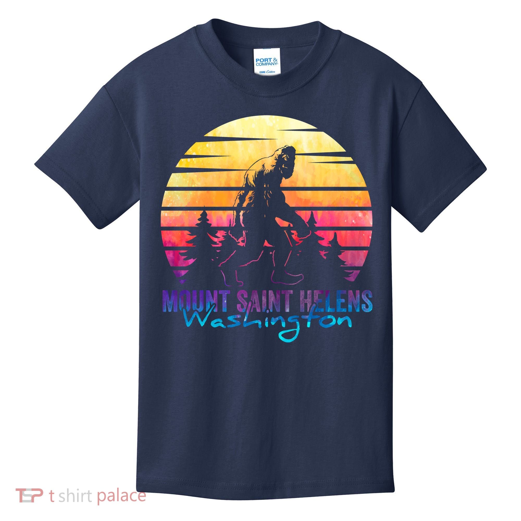 Mount Saint Helens Washington National Park Retro 80's Kids T-Shirt