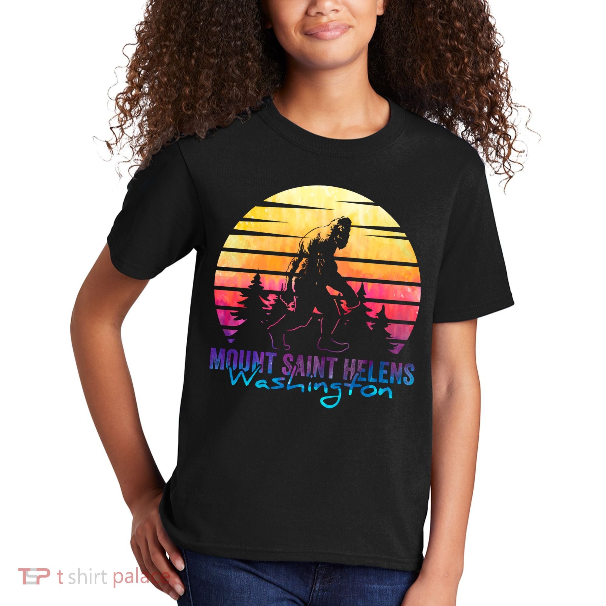 Mount Saint Helens Washington National Park Retro 80's Kids T-Shirt