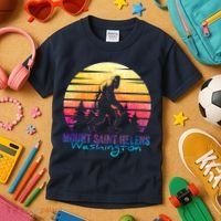Mount Saint Helens Washington National Park Retro 80's Kids T-Shirt thumb 3