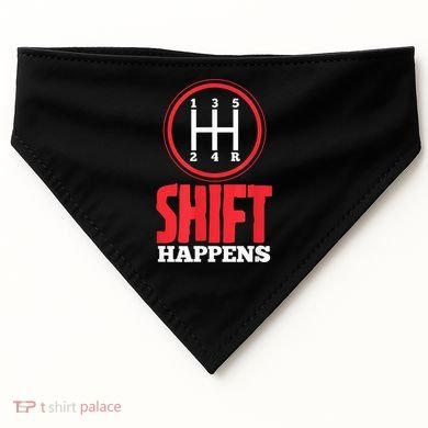 Mens Shift Happens Funny Mechanic Car Lover USA-Made Doggie Bandana