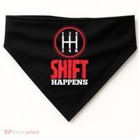 Mens Shift Happens Funny Mechanic Car Lover USA-Made Doggie Bandana thumb 0
