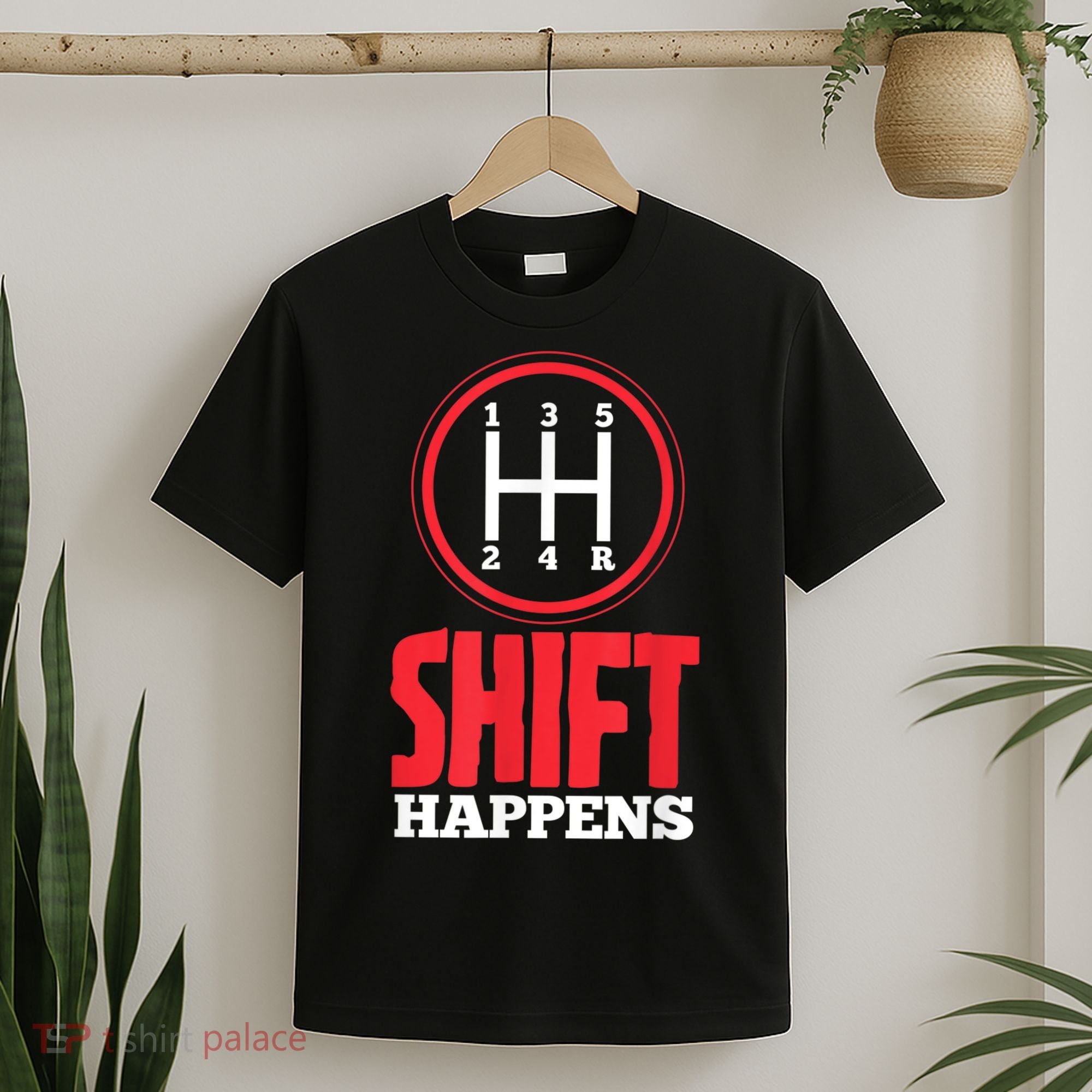 Mens Shift Happens Funny Mechanic Car Lover T-Shirt