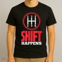 Mens Shift Happens Funny Mechanic Car Lover T-Shirt thumb 3