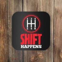 Mens Shift Happens Funny Mechanic Car Lover Coaster thumb 0