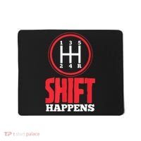 Mens Shift Happens Funny Mechanic Car Lover Mousepad thumb 0