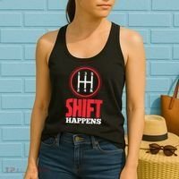 Mens Shift Happens Funny Mechanic Car Lover Women's Tank Top thumb 2