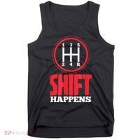 Mens Shift Happens Funny Mechanic Car Lover Tank Top thumb 0