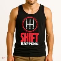 Mens Shift Happens Funny Mechanic Car Lover Tank Top thumb 3