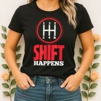 Mens Shift Happens Funny Mechanic Car Lover Women's T-Shirt thumb 2