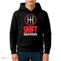 Mens Shift Happens Funny Mechanic Car Lover Kids Hoodie thumb 4