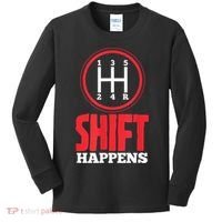 Mens Shift Happens Funny Mechanic Car Lover Kids Long Sleeve Shirt thumb 0
