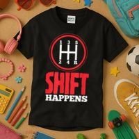 Mens Shift Happens Funny Mechanic Car Lover Kids T-Shirt thumb 3