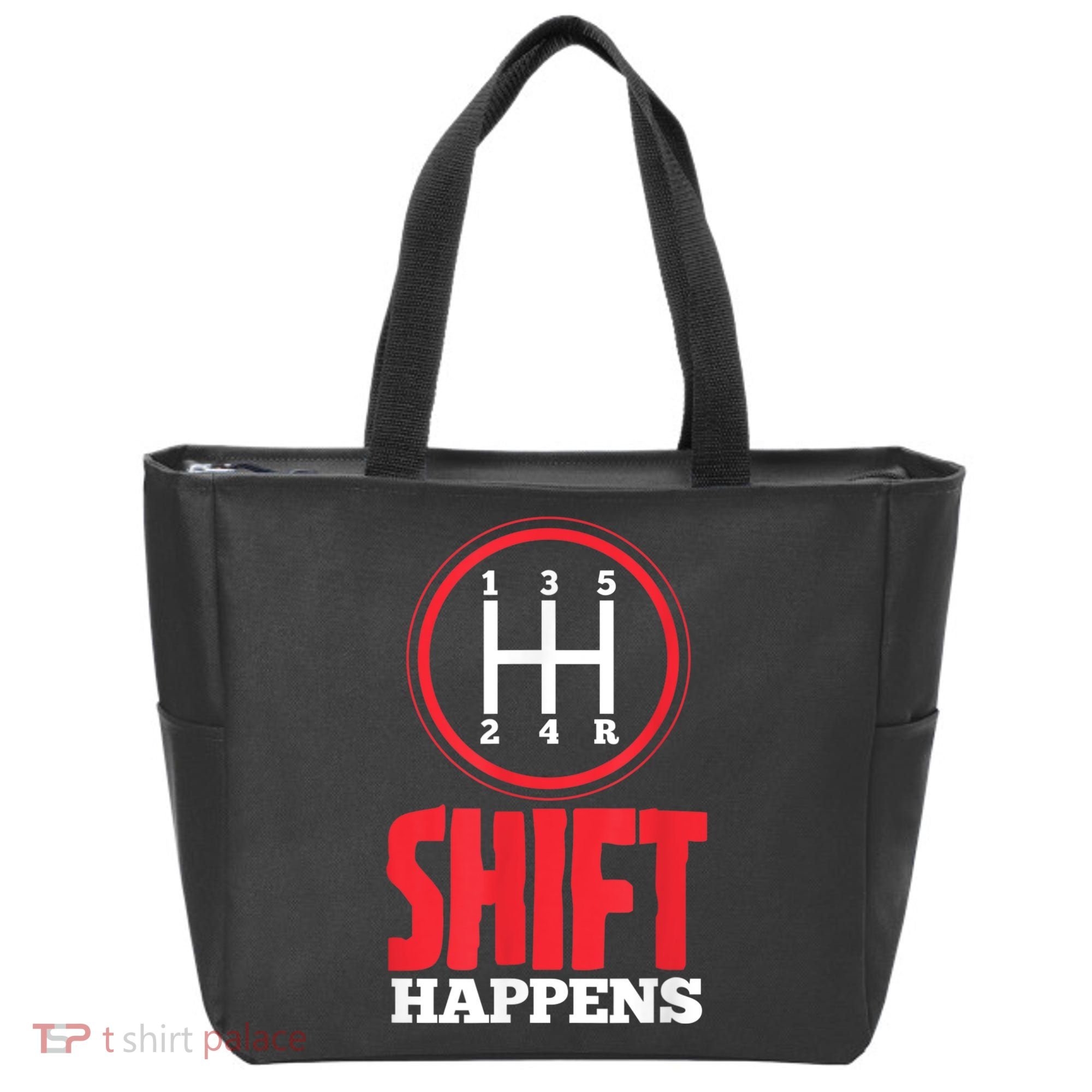 Mens Shift Happens Funny Mechanic Car Lover Tote Bag