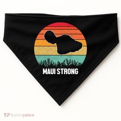 Maui Strong Hawaii Wildfire Sunset USA-Made Doggie Bandana