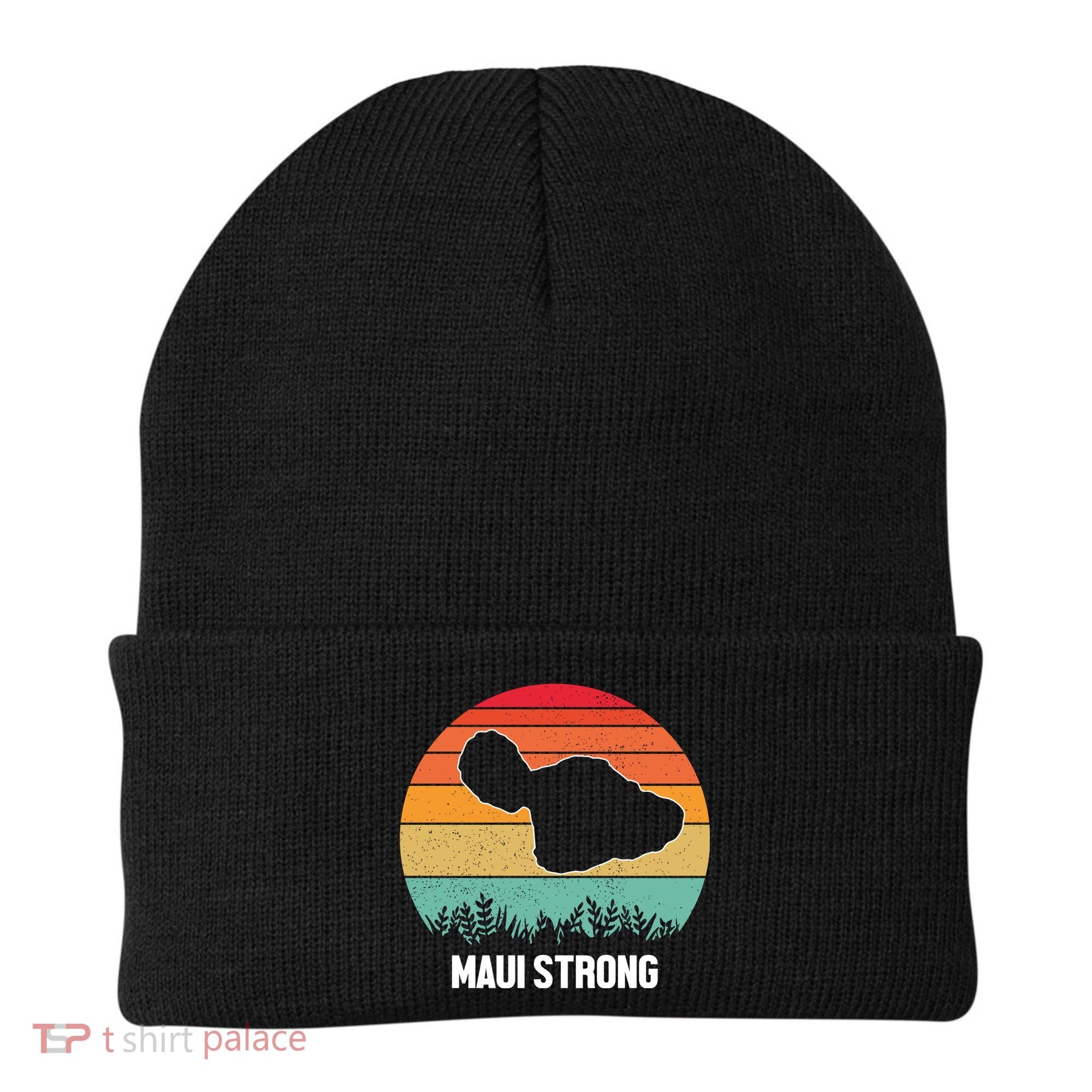 Maui Strong Hawaii Wildfire Sunset Beanie