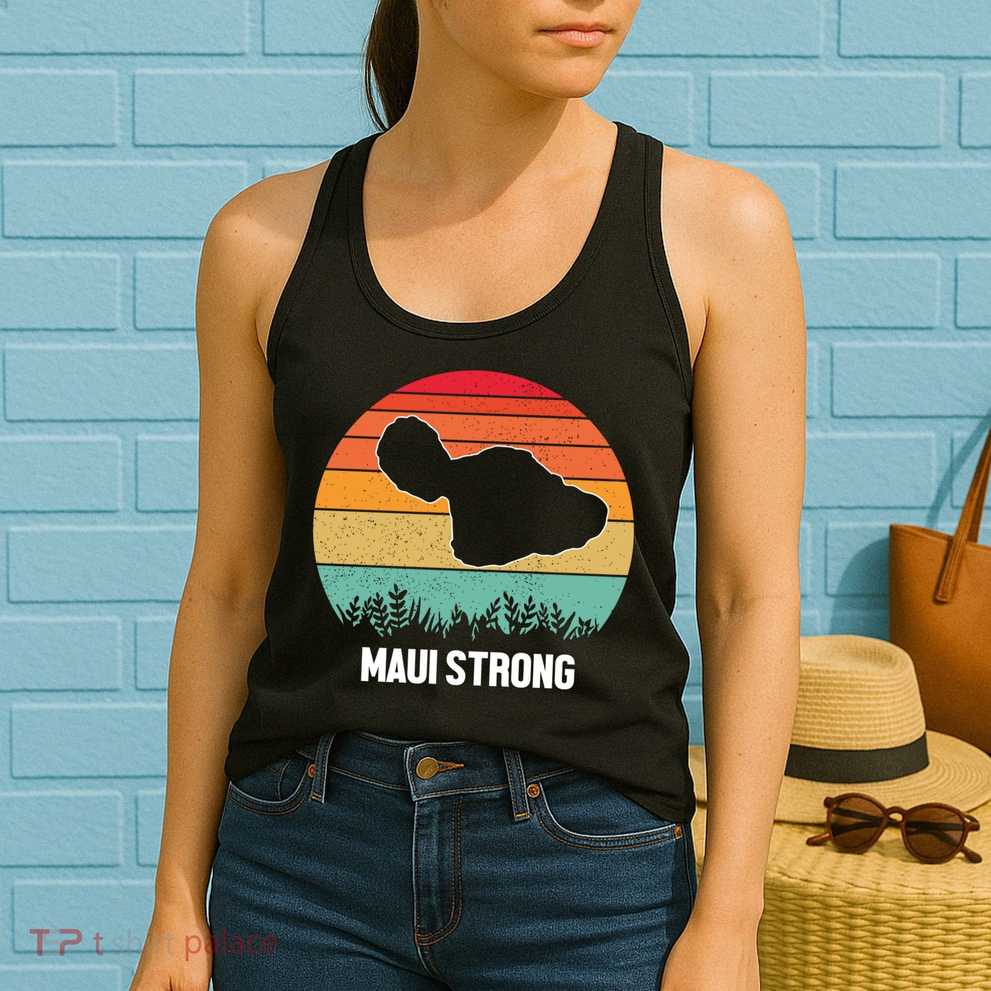 Maui Strong Hawaii Wildfire Sunset Women's Tank Top