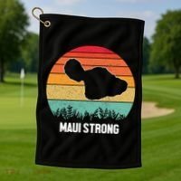 Maui Strong Hawaii Wildfire Sunset Golf Towel thumb 1