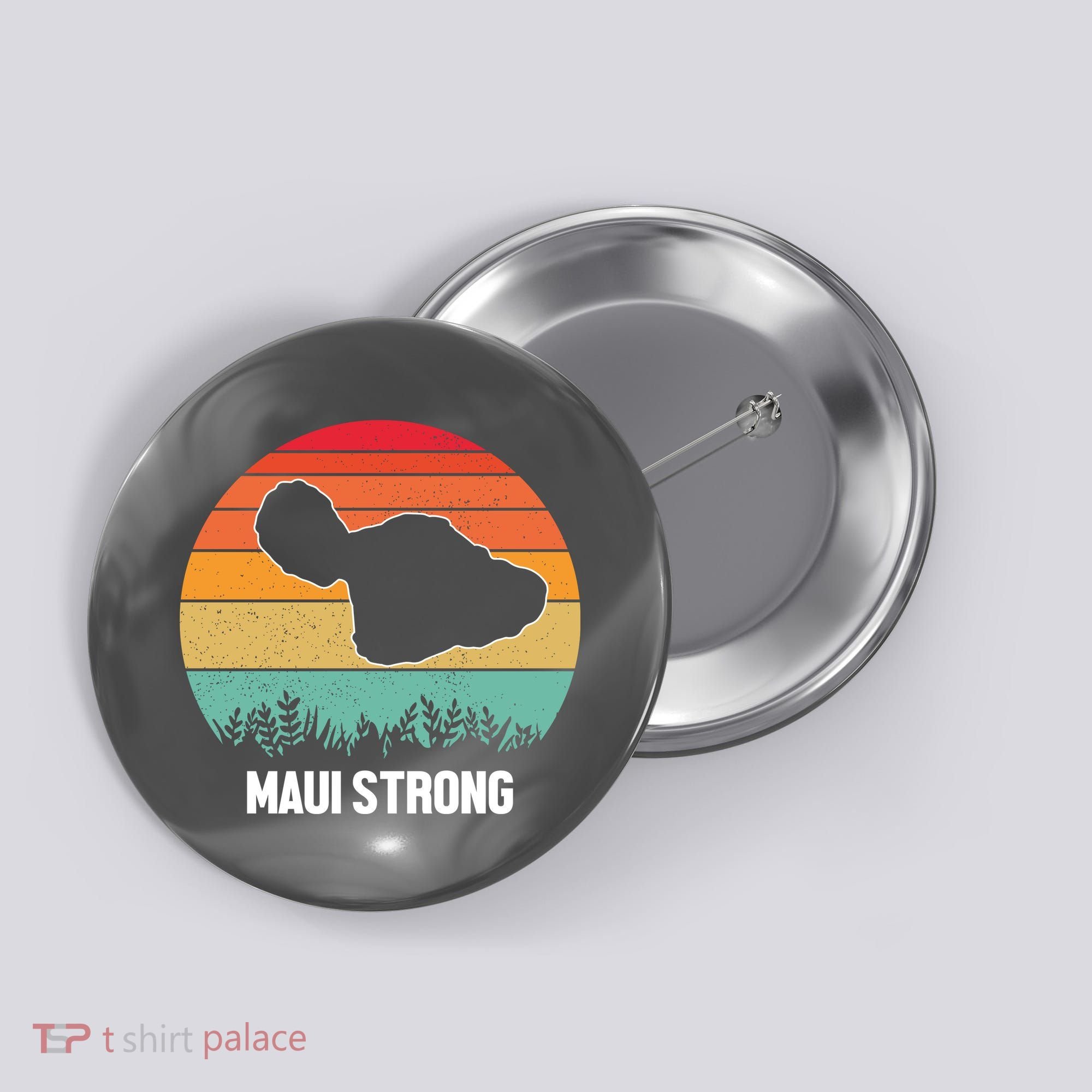 Maui Strong Hawaii Wildfire Sunset Button