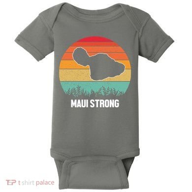 Maui Strong Hawaii Wildfire Sunset Baby Bodysuit