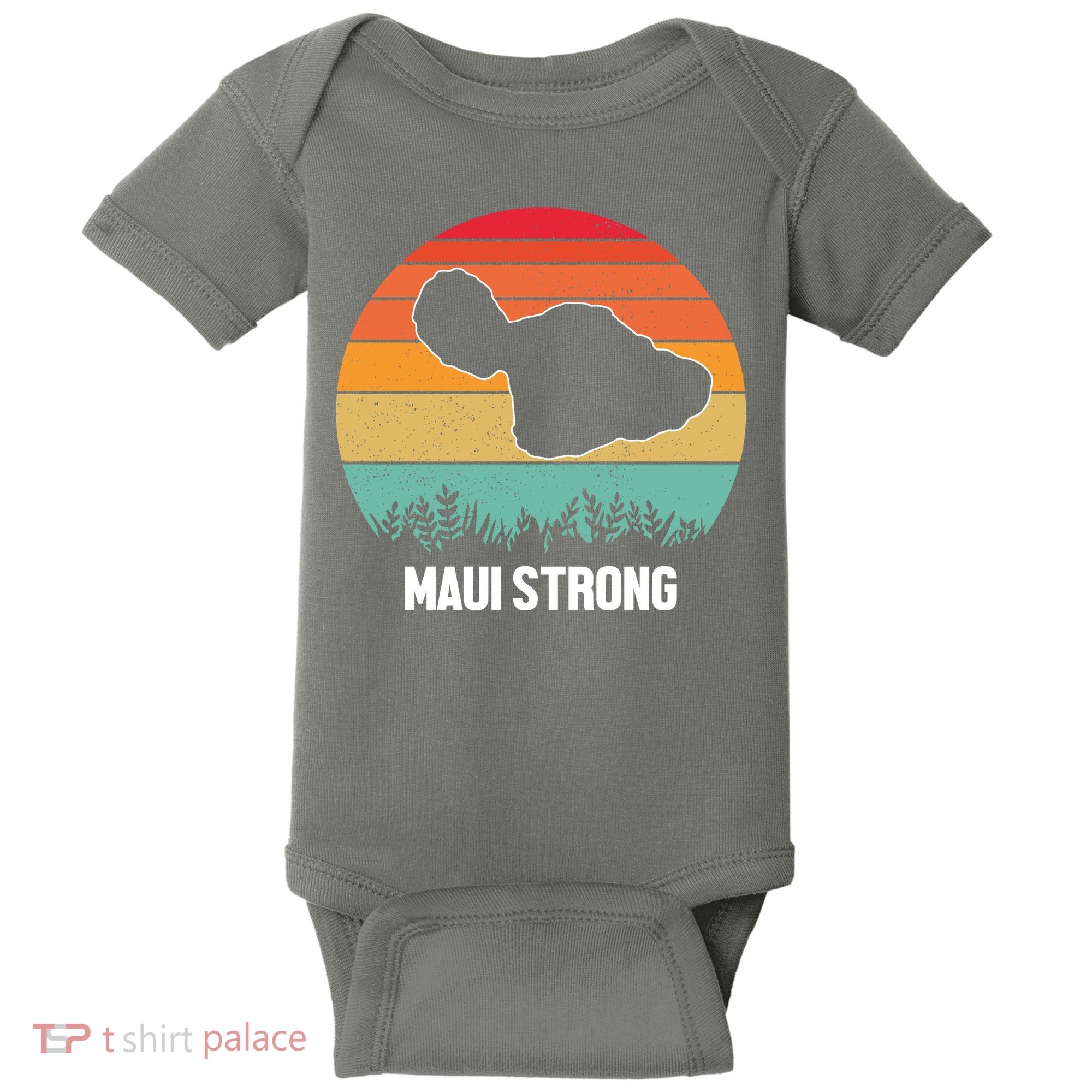 Maui Strong Hawaii Wildfire Sunset Baby Bodysuit