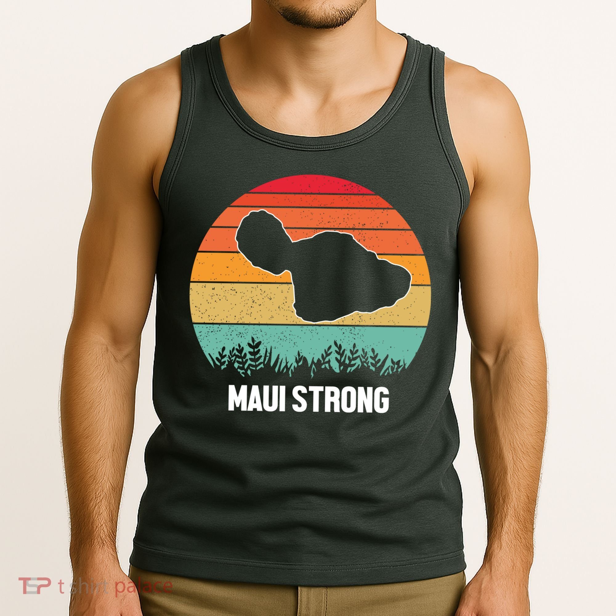 Maui Strong Hawaii Wildfire Sunset Tank Top