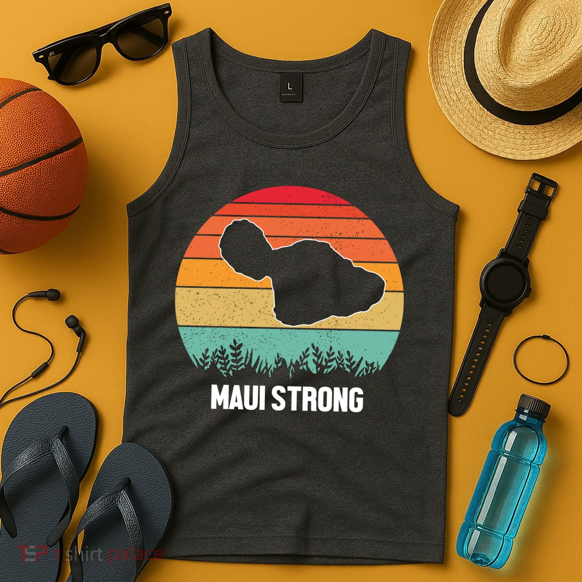 Maui Strong Hawaii Wildfire Sunset Tank Top
