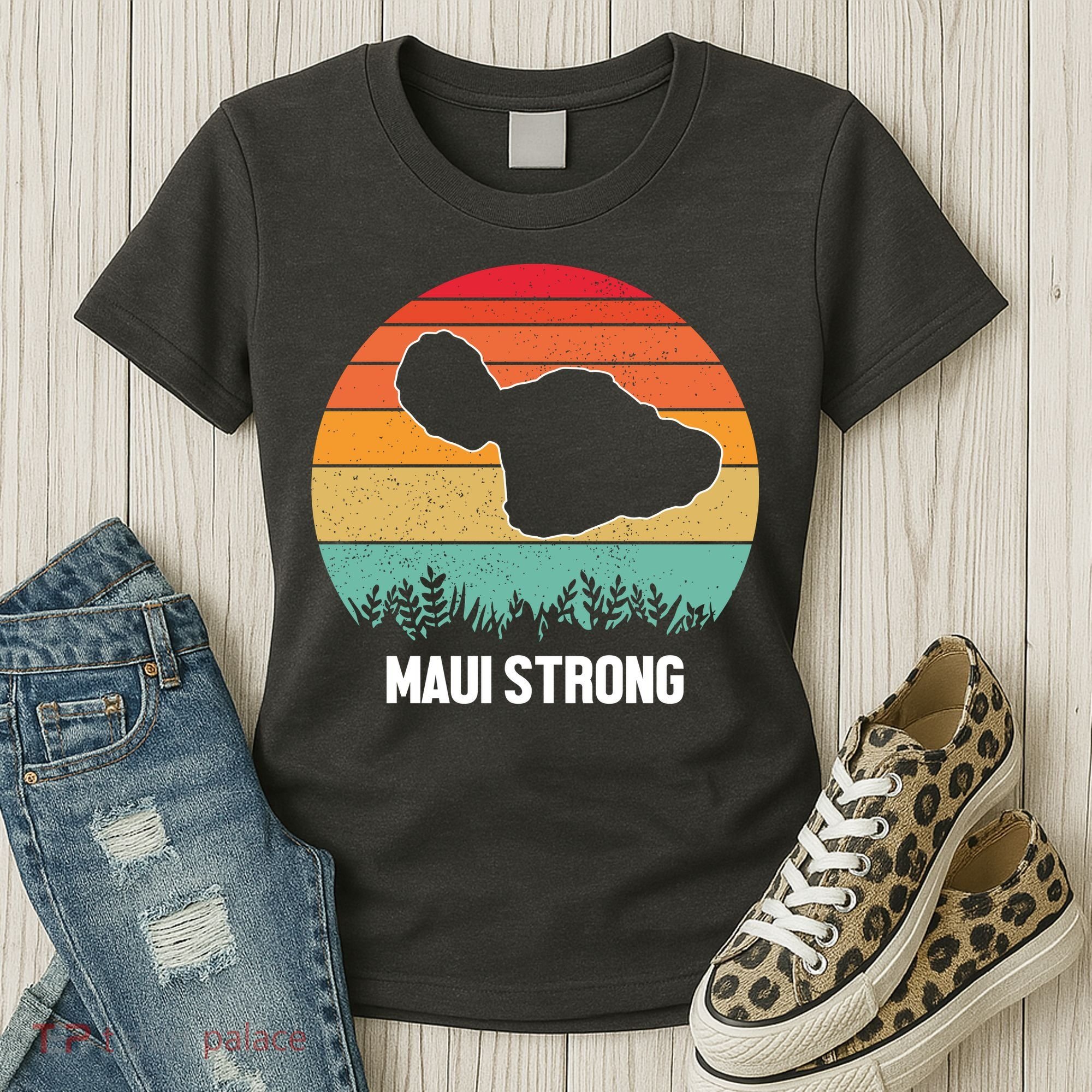 Maui Strong Hawaii Wildfire Sunset Women's T-Shirt