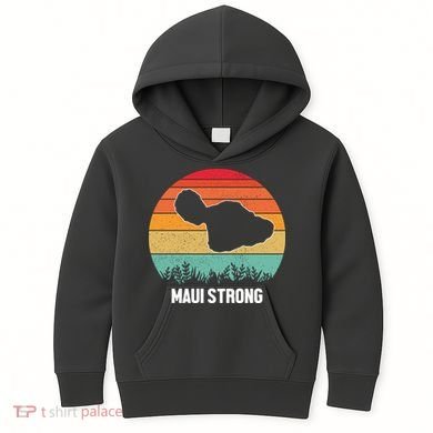 Maui Strong Hawaii Wildfire Sunset Kids Hoodie