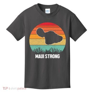 Maui Strong Hawaii Wildfire Sunset Kids T-Shirt