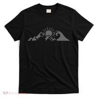 Mountains & Sea Hiking Surfer Climbing Hiker Nature Outdoor T-Shirt thumb 0
