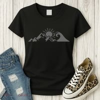 Mountains & Sea Hiking Surfer Climbing Hiker Nature Outdoor Women's T-Shirt thumb 3