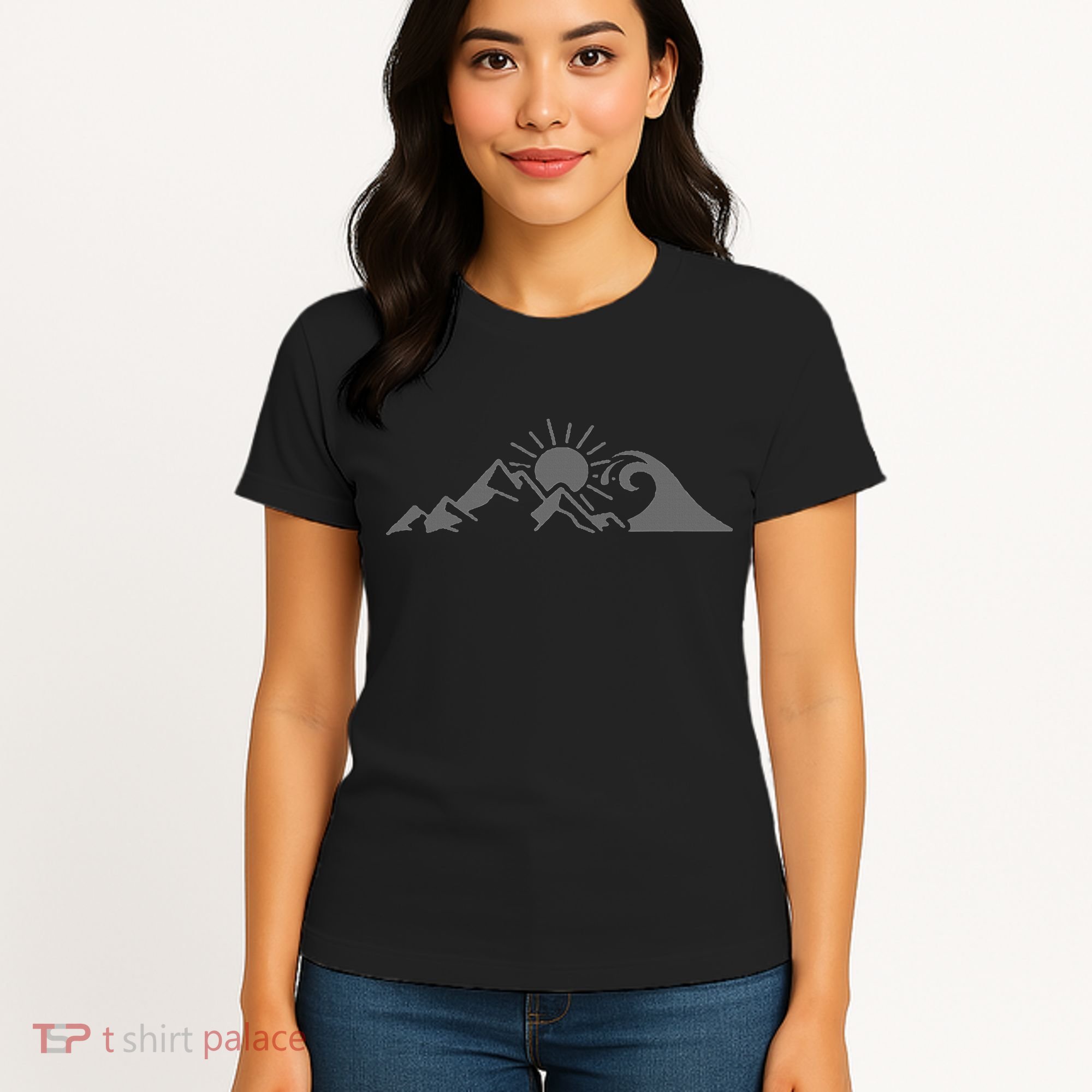 Mountains & Sea Hiking Surfer Climbing Hiker Nature Outdoor Women's T-Shirt