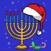 Menorah Santa Hat Chanukah Hanukkah Jewish Christmas Pajama   Visor thumb 3