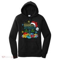 Menorah Santa Hat Chanukah Hanukkah Jewish Christmas Pajama  Women's Hoodie thumb 0