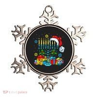 Menorah Santa Hat Chanukah Hanukkah Jewish Christmas Pajama  Ornament thumb 0