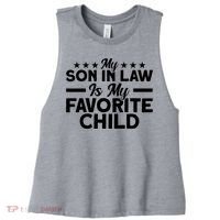My Son In Law Is My Favorite Child Family Women's Racerback Cropped Tank thumb 0