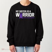 My Sister Is A Warrior Hodgkin's Lymphoma Cancer Awareness Gift Women's Sweatshirt thumb 0
