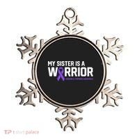 My Sister Is A Warrior Hodgkin's Lymphoma Cancer Awareness Gift Ornament thumb 0