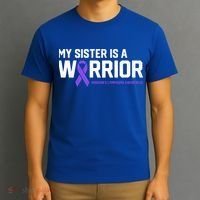 My Sister Is A Warrior Hodgkin's Lymphoma Cancer Awareness Gift T-Shirt thumb 3
